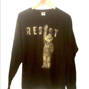 Resist! Slogan Sweatshirt Black Large
